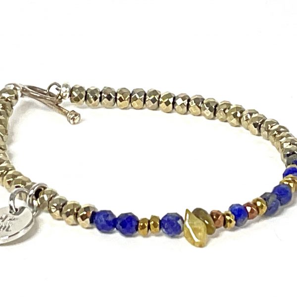 Bracelet hématite lapis-lazuli