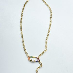 Collier mousqueton néon