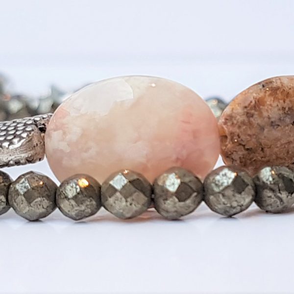Bracelet double en pyrite