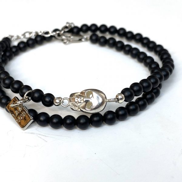 Bracelet homme 4onyx skull