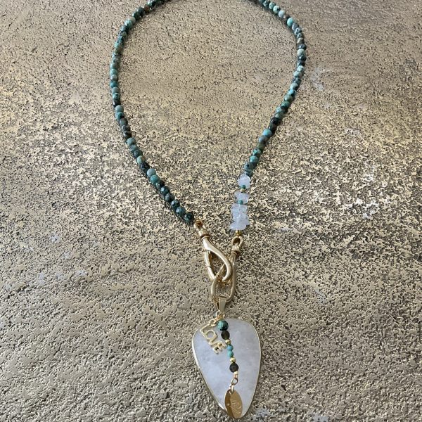 Drop Cristal de Roche Turquoise Africaine