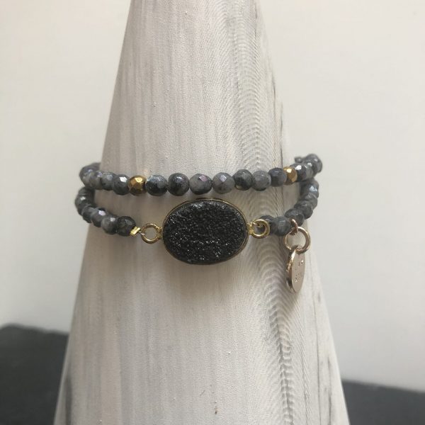 Druzy Larvikite, pièce unique