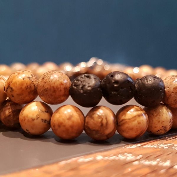 Bracelet Homme Jaspe et lave