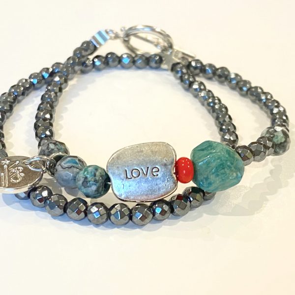 Bracelet Hématite Love