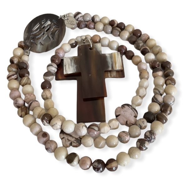 Double croix jaspe chocolat