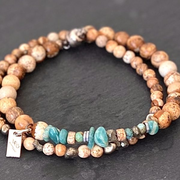 Bracelet Jaspe, amazonite