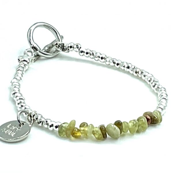 Bracelet hématite argent grenat vert