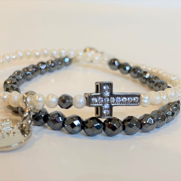 Bracelet Hématite perles d'eau douce