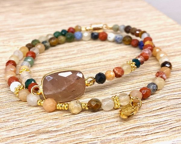 Bracelet agate multicolore