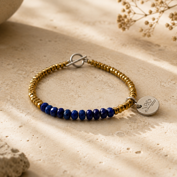 Bracelet hématite lapis lazuli