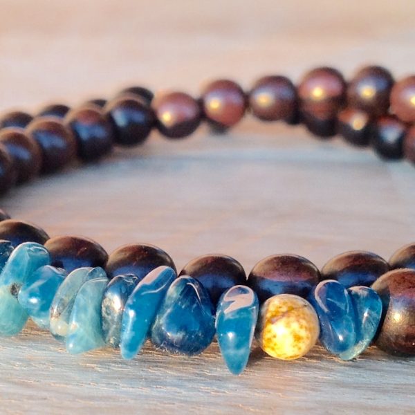 Bois d ébène, azurite et jaspe