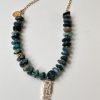 collier Dream en perles d'azurite et chaine plaqué or 18K