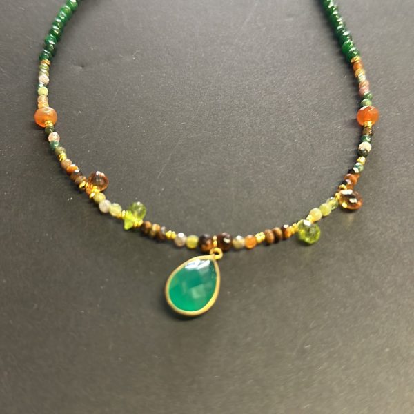 Collier Ras de cou agate tourmaline