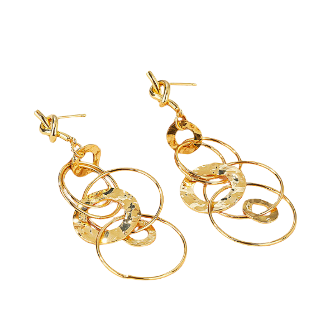 Boucles d’oreilles cascade de créoles – Plaqué or 18K