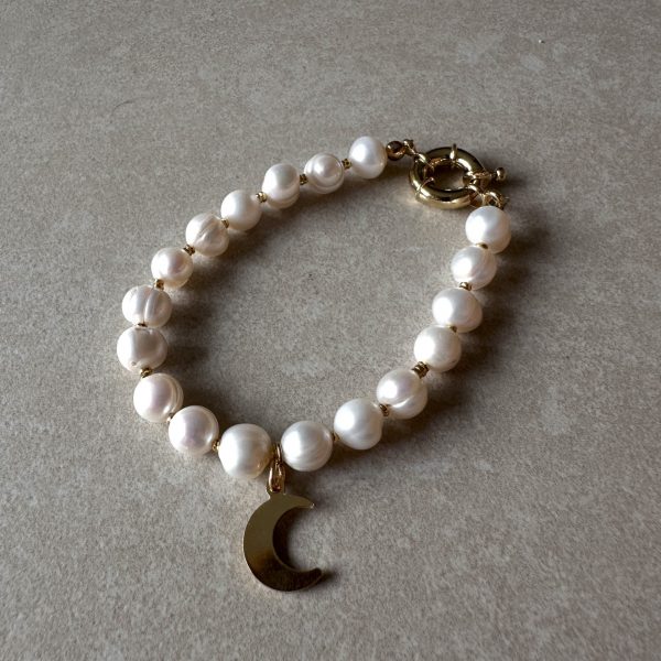 bracelet perles naturelles d'eau douce Lune