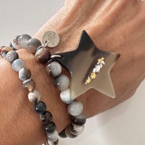 Bracelet étoile agate botswana