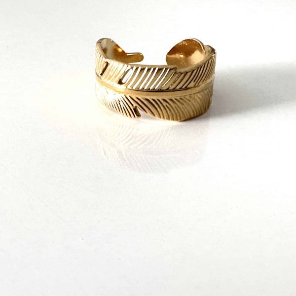 Bague feuille, ajustable