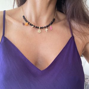 ras de cou Tourmaline et pampilles