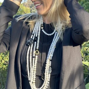 Sautoir Camélia Culture Onyx