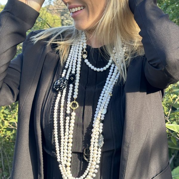 Sautoir Camélia Culture Onyx