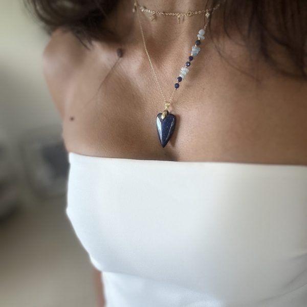 Collier coeur lapis lazuli