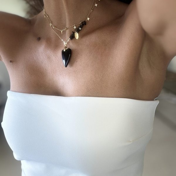 Collier coeur lapis lazuli