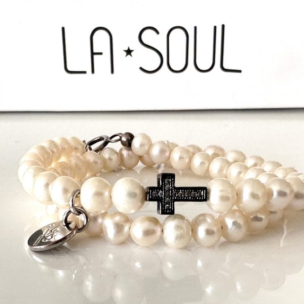 Bracelet culture cross argent