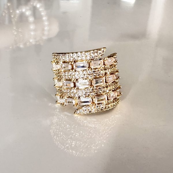 Bague ajustable plaqué or 18K