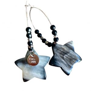 boucles d'oreilles en cornes naturelles