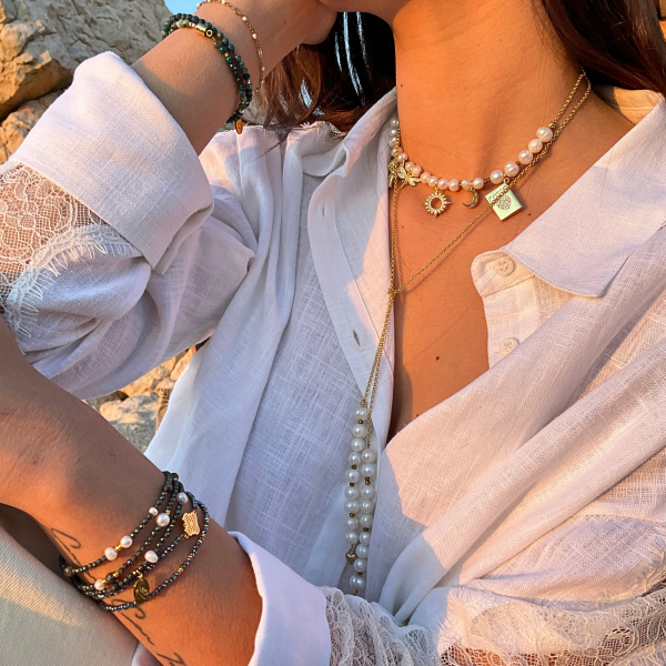 Collier cravate Etreinte culture nacrée