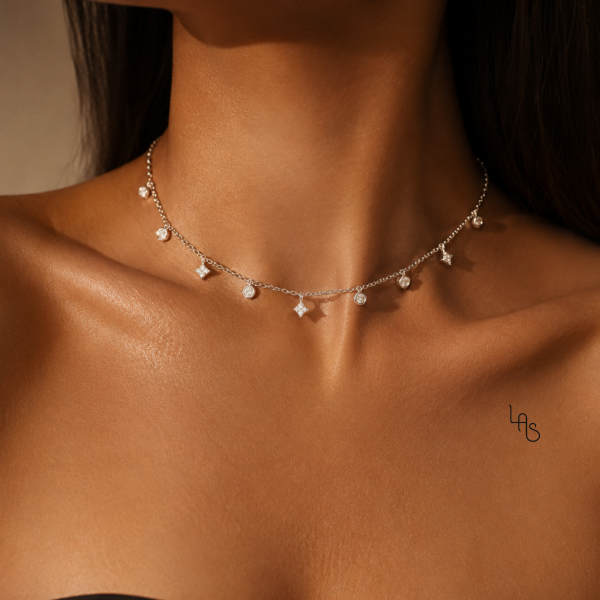 collier pampilles femme doré argenté