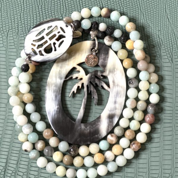 Sautoir Magnésite & Jaspe Paysage