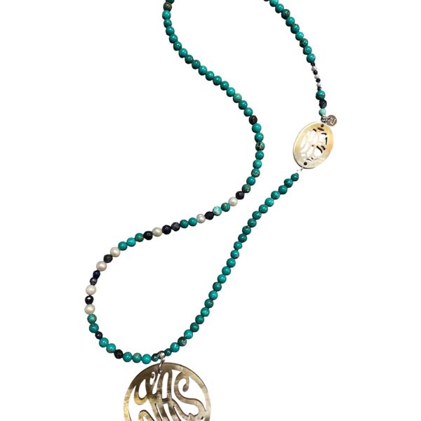 Sautoir magnésite turquoise