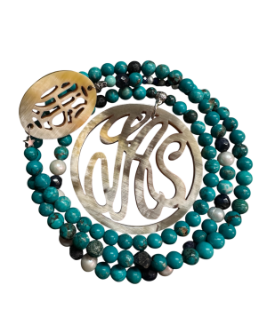 Sautoir magnésite turquoise