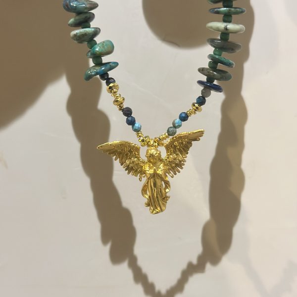 collier ange azurite