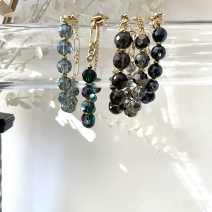 Bracelet doré perles de verre facettées