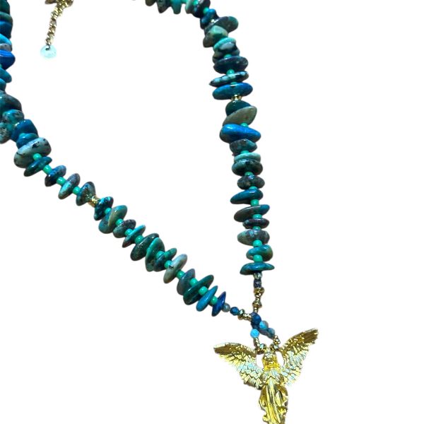 collier ange azurite