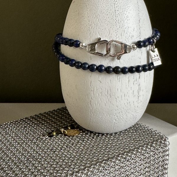 Bracelet double homme lapis lazuli