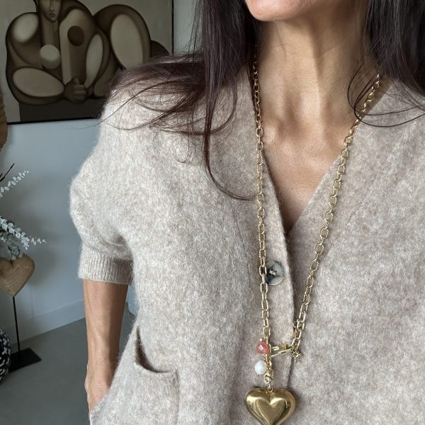 collier cœur plaqué or LA Soul avec pampilles personnalisables