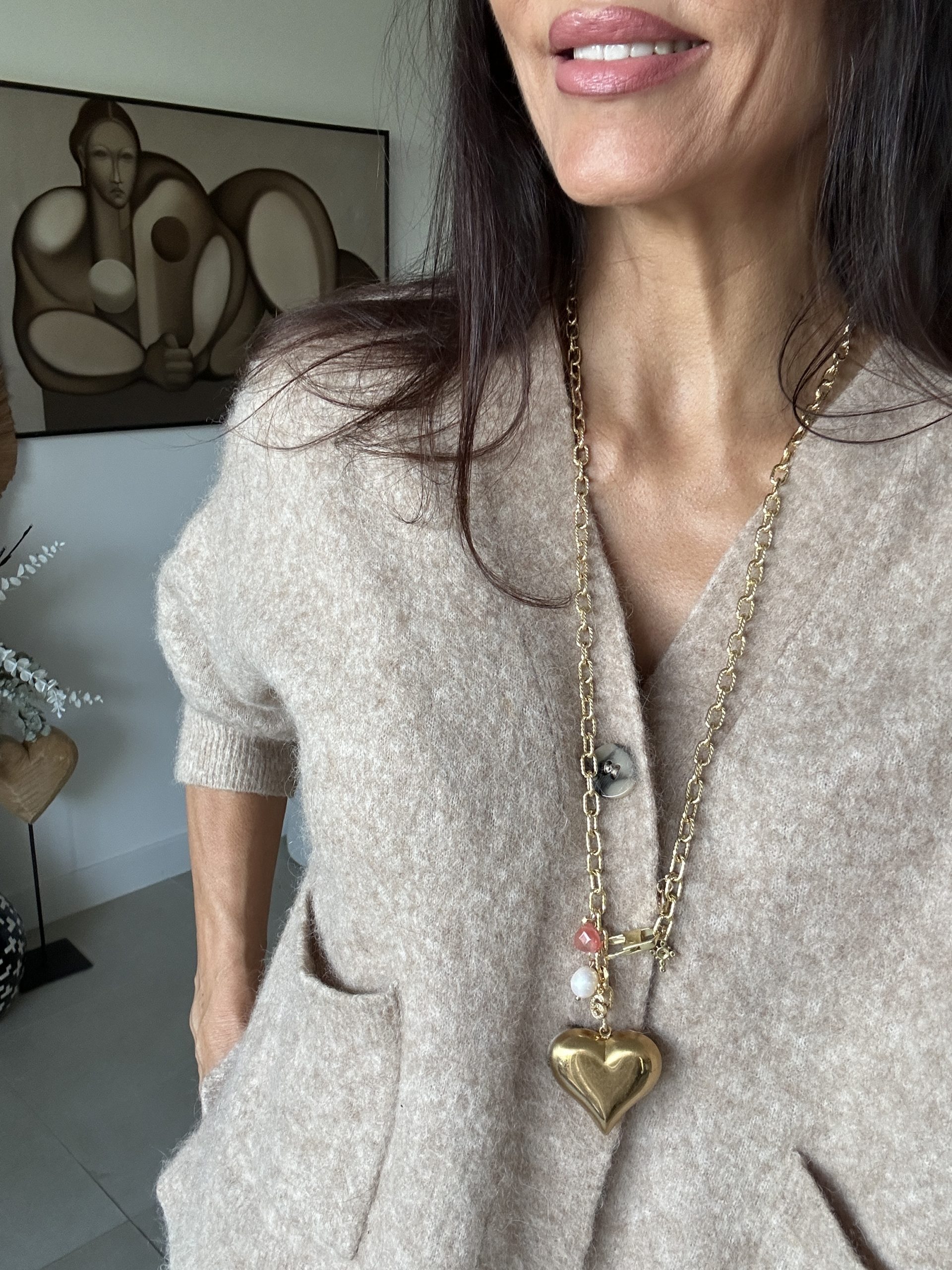 collier cœur plaqué or LA Soul avec pampilles personnalisables