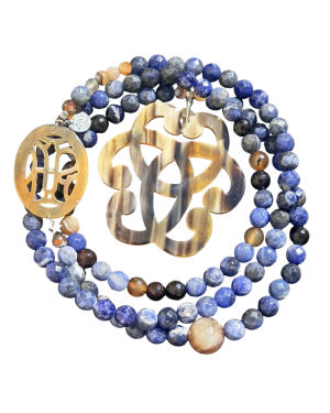 sautoir sodalite corne naturelle bijou artisanal