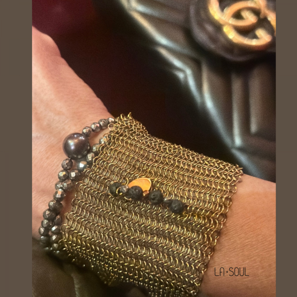 Bijoux manchette cotte de mailles, fait main