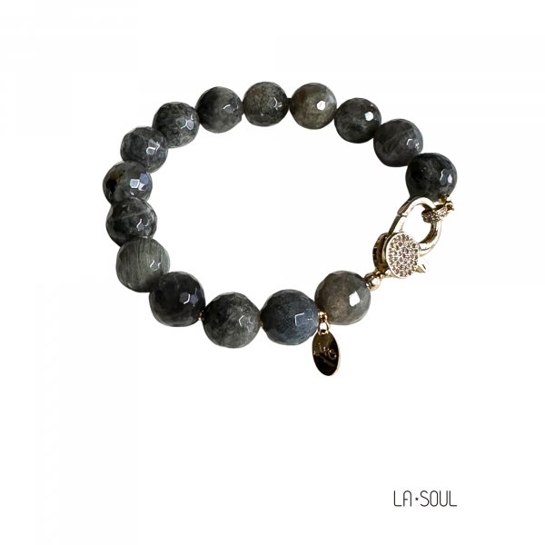 bracelet labradorite plaqué or 18k zirconium bracelet pierre naturelle labradorite femme
